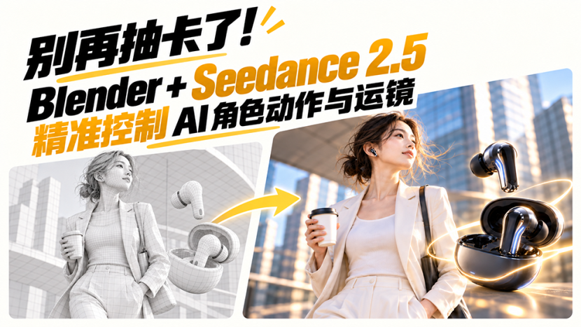 别再抽卡了!Blender+Seedace2.5精准控制AI角色和动作
